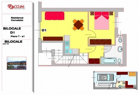 Bilocale D1 sul Lago di Comabbio in residence con Piscina • Gecoim Srl